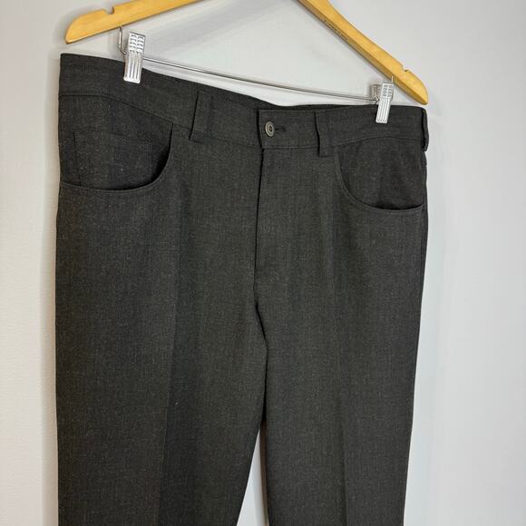Atelier Gardeur Dress Casual Pants Solid Gray Polyester Blend Mens 35x32 Preppy - Picture 2 of 10